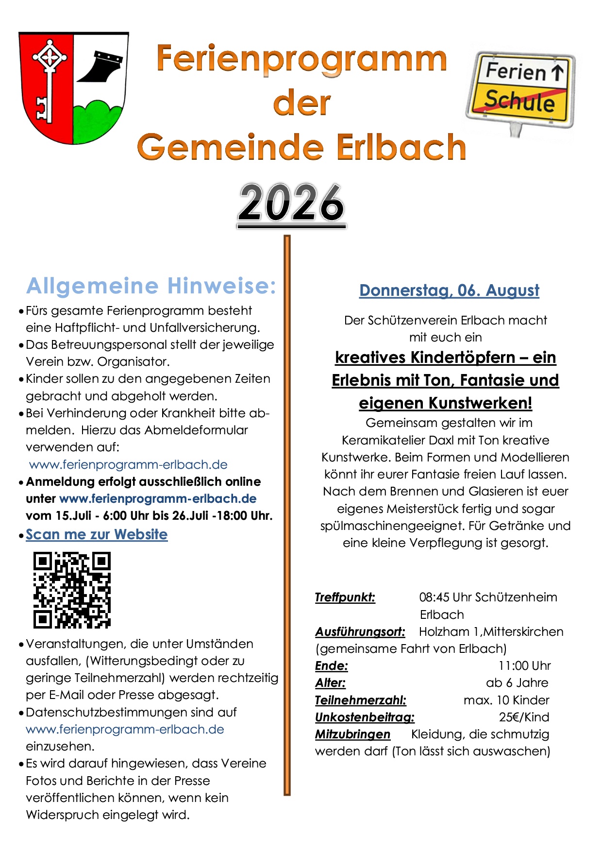 Ferienprogramm 2026 - Seite 1 Ferienprogramm 2026 - Seite 1
